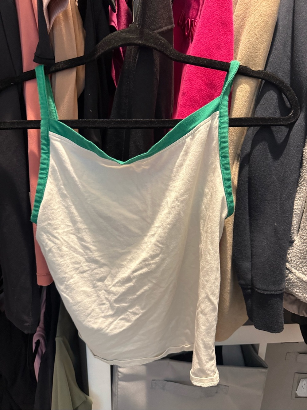 Lululemon White & Green Trim Women's Cami Tank Top